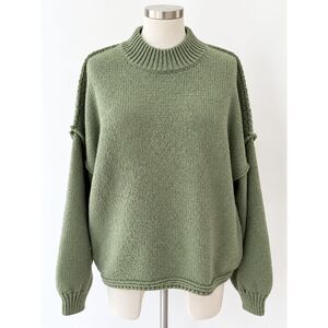 Sage Green Exposed Seam Oversized Sweater Small 139